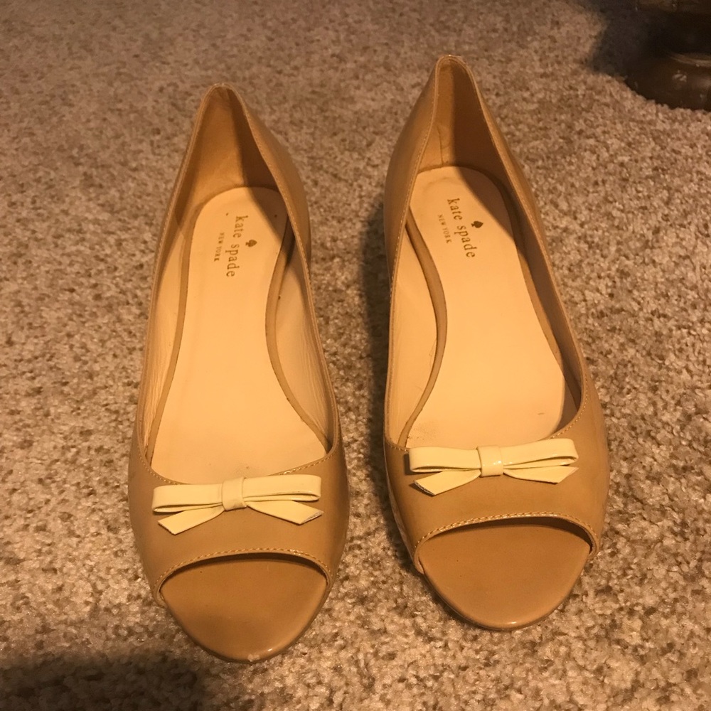 Kate Spade New York peep toe wedges 1”